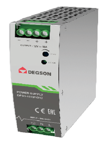 Bộ nguồn 24VDC gắn Dinrail,Nguồn tủ điện DPS1 – 120W – D24 – 02A(H) chính hãng Degson