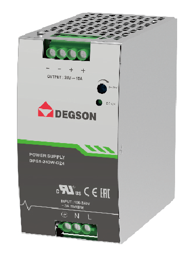 Bộ nguồn 24VDC gắn Dinrail,Nguồn tủ điện DPS1 – 240W – D24 – 02A(H) chính hãng Degson