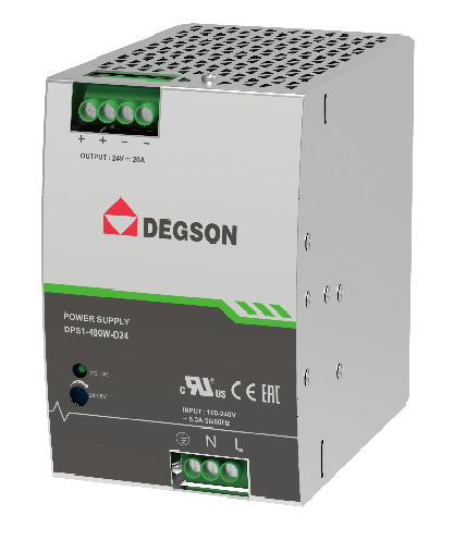 Bộ nguồn 24VDC gắn Dinrail,Nguồn tủ điện DPS1 – 480W – D24 – 02A(H) chính hãng Degson