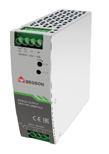 Bộ nguồn 24VDC gắn Dinrail,Nguồn tủ điện DPS1 –WI- 120W – D24 – 02A(H) chính hãng Degson