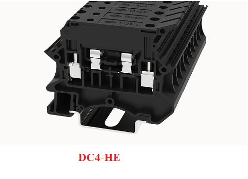 Cầu đấu dây ( Terminal) loại cầu chì, thủy tinh, DC4-HE , 0.5 - 6mm² , kết nối bằng vít