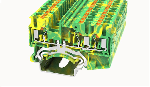 Cầu đấu dây (Terminal Push-in) loại DS2.5 -TW- PE, nhấn kết nối nhanh,1 tầng 2 ngõ ra,tiết diện dây 0.14-4mm²