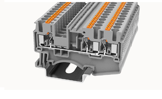 Cầu đấu dây (Terminal Push-in) loại DS2.5-TW , nhấn kết nối nhanh,1 tầng 2 ngõ ra,Tiết diện dây 0.14 - 4mm²,