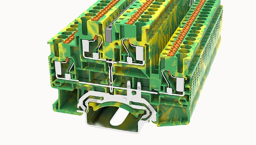 Cầu đấu dây (Terminal Push-in) loại DSKK2.5 - PE, nhấn kết nối nhanh,2 tầng 2 ngõ ra,tiết diện dây 0.14-4mm²