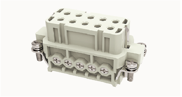 Đầu nối công nghiệp 10 chân + PE,đầu nối dương, Điện áp định mức:4KV ,250V, 16A, Dòng điện định mức:10A, Đầu nối vít