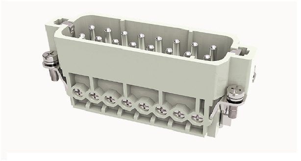 Đầu nối công nghiệp 16 chân + PE,đầu nối dương, Điện áp định mức:4KV ,250V, 16A, Dòng điện định mức:10A, Đầu nối vít