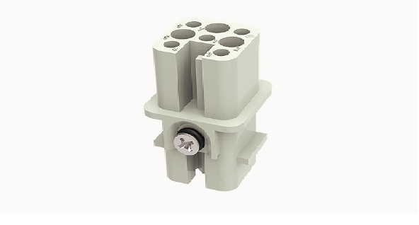 Đầu nối công nghiệp 7 chân + PE,đầu nối âm, Điện áp định mức:4KV/250V, Dòng điện định mức:10A,kết nốt ghim bấm,thích hợp cho các trường rung