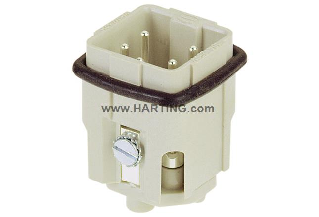 Đầu nối điện công nghiệp, Han A ,4 chân + PE, Jack cắm đực,4 chân + PE,Han 4A,Series vỏ 3 A.