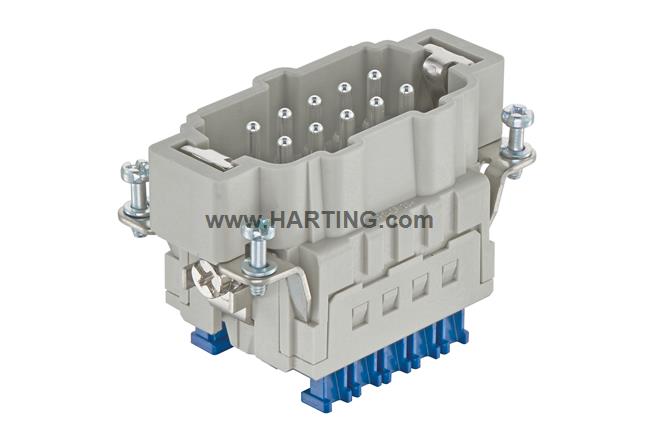 Đầu nối điện công nghiệp, Han E ,10 chân + PE, Jack cắm đực,10 chân + PE,Han E,Series vỏ Han 10 B.