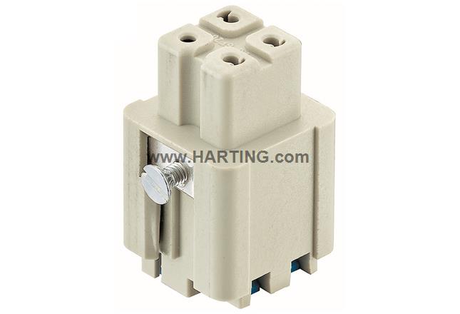 Đầu nối điện công nghiệp, Han A ,3 chân + PE, Jack cắm cái,3 chân + PE,Han 3A,Series vỏ 3 A.