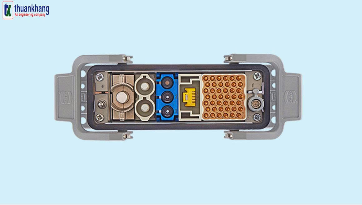 Đầu nối nén khí dạng mô đun,mô đun nén khí hãng Harting Han-Modular®,Module nén khí (Han® Pneumatic Module)