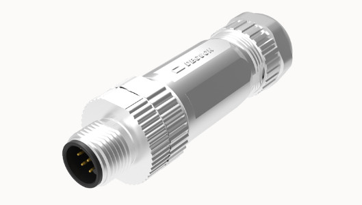 Đầu nối tròn (Connecter ) M12, 3 Pin,loại thẳng,đầu nối dương. Đầu nối bằng vít.Đầu nối bằng kim loại,niken