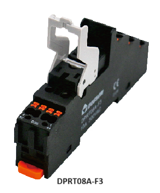 Đế Rơle trung gian loại DPRT08-F3-00A(H）8 chân dẹp nhỏ / 10A (dạng Push-in)