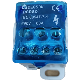 Hộp nối cáp 80A, 1 cực  (6 ngõ ra) hãng Degson,hộp chia nguồn 1 vào 6 ra, 80A