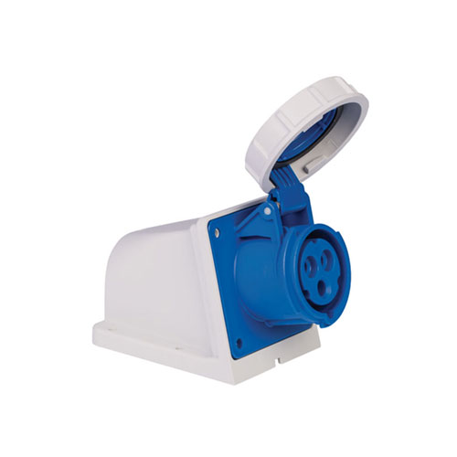 Ổ cắm điện công nghiệp gắn nổi, loại kín nước IP67, 2P + PE,16A, IP67,6H