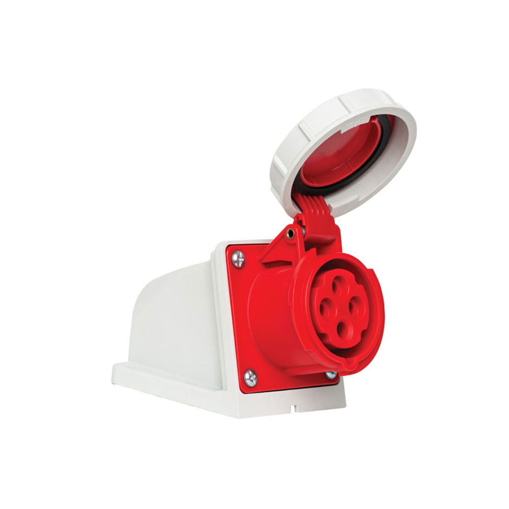 Ổ cắm gắn nổi công nghiệp, loại kín nước IP67, 3P + PE,32A, IP67,6H