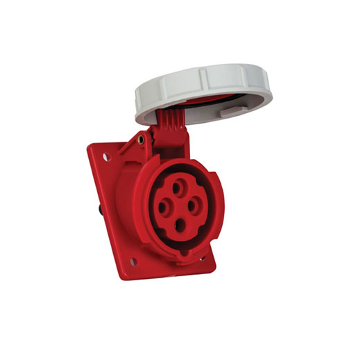 Ổ cắm công nghiệp kín nước âm nghiêng 3P+PE, 125A, IP67,6H