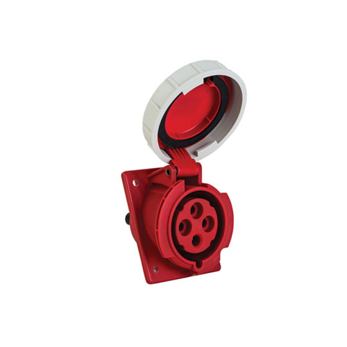 Ổ cắm công nghiệp, gắn âm loại kín nước ,dạng nghiêng 3P+PE, 32A, IP67,6H