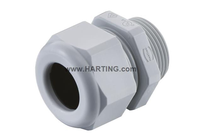 Ốc siết cáp ( Cable gland ) Han CGM-M M25x1,5 D.9-16mm ,ốc siết cáp cố định nhựa,màu xám,PG M25 Harting, chống ăn mòn, không gỉ