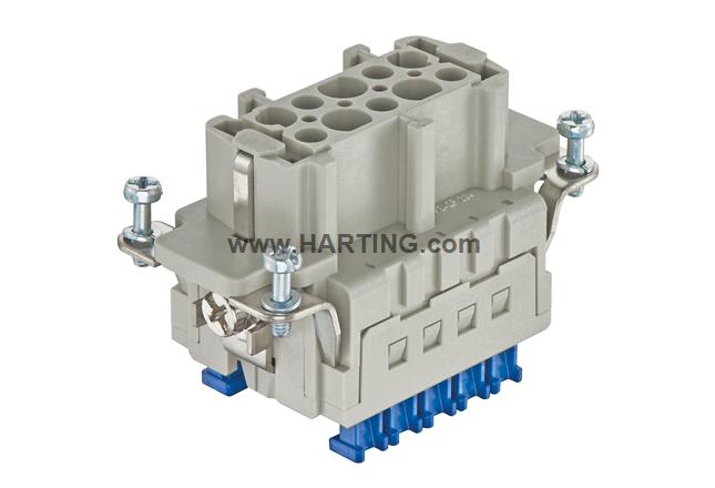 Phụ kiện đầu nối dây điện công nghiệp, Han E ,10 chân + PE, Jack cắm cái,10 chân + PE,Han E,Series vỏ Han 10 B.