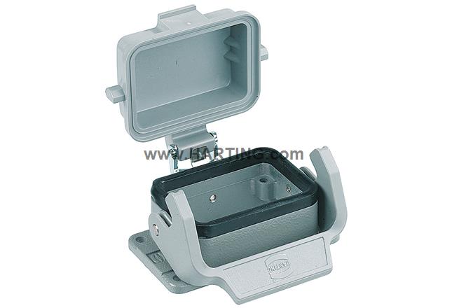 Phụ kiện đế đầu nối dây điện Han 6B,dùng cho các dòng (Series : Han E ...) có nắp che chống bụi.