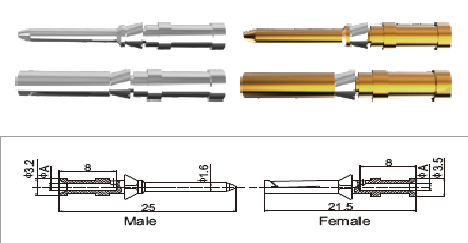 Phụ kiện ghim bấm dây điện,dòng điện 10A,dùng cho đầu nối dòng (Series DDD )