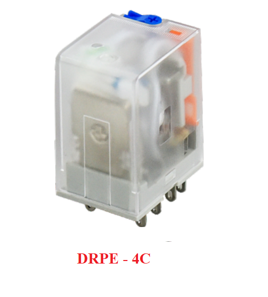 Rơle trung gian loại DRPE-4C-LR-D24-07A(H), 4 cực,14 chân,24VDC/5A