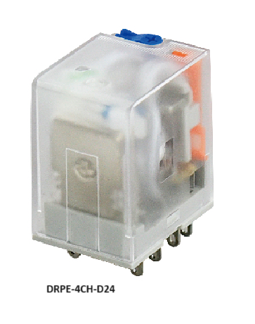Rơle trung gian loại DRPE-4CH-LR-D24-07A(H),4 Cực,5A / 24VDC, 14 chân dẹp nhỏ.