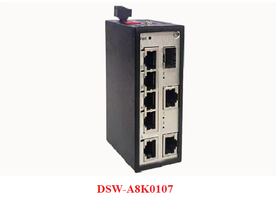 Thiết bị chuyển mạch công nghiệp, 1 Cổng 100BaseX SFP & 7 Cổng 10/100BaseT. (Industrial Ethernet Switch Unmanaged) không được quản lý
